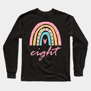 Eight Year Old Rainbow 8Th Birthday Gifts For Girls 8 Bday Long Sleeve T-Shirt